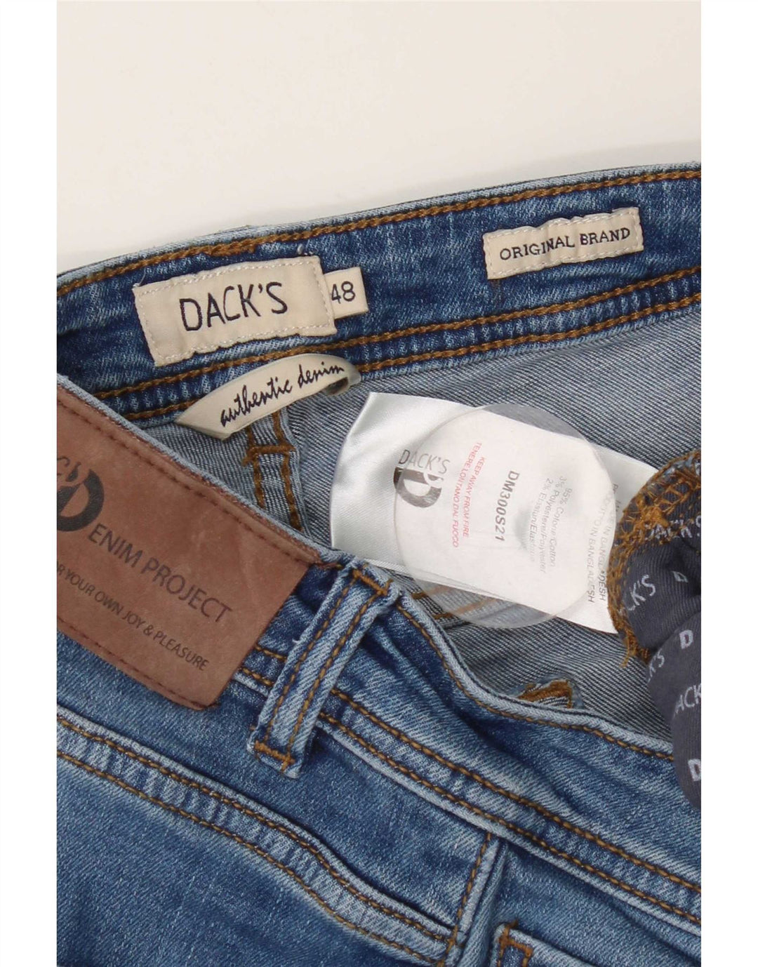 Dack's Mens Slim Jeans IT 48 Medium W32 L27 Blue Cotton