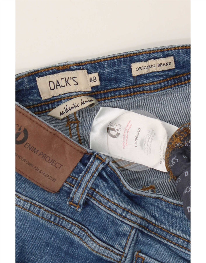 Dack's Mens Slim Jeans IT 48 Medium W32 L27 Blue Cotton