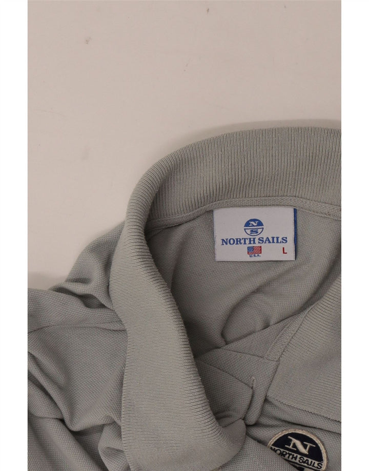 North Sails Mens Polo Shirt Large Grey Colourblock