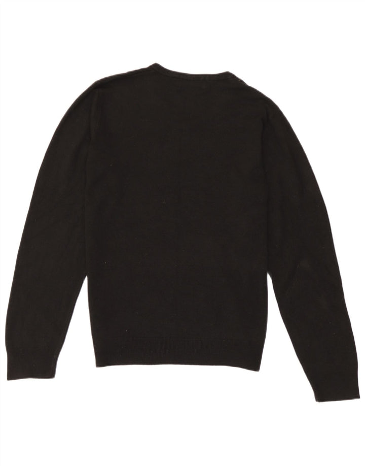 Marks & Spencer Mens Blue Harbour V-Neck Jumper Sweater Small Black Acrylic