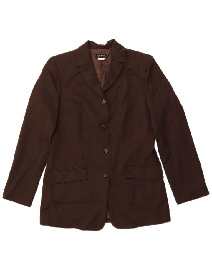 J. CREW Womens 4 Button Blazer Jacket US 6 Medium Brown Wool