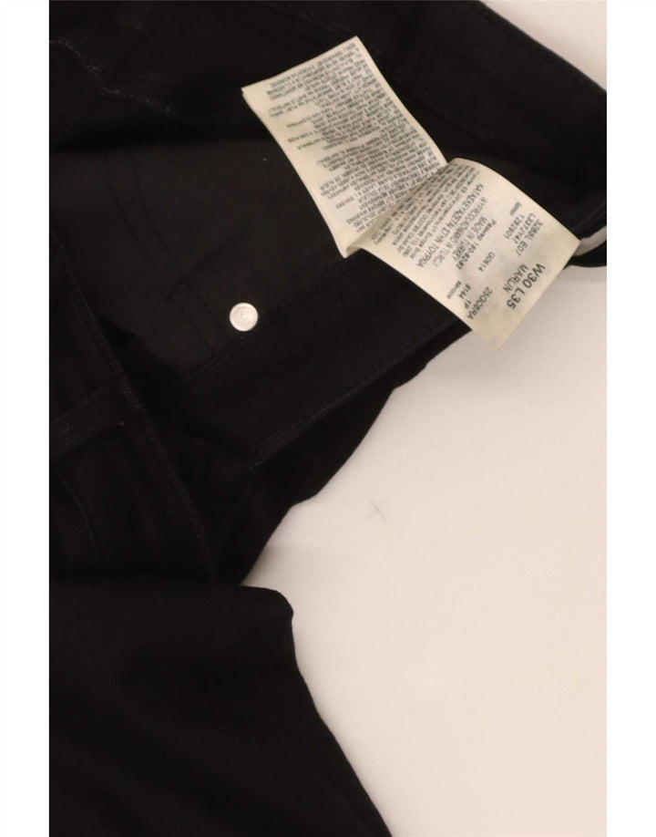 Lee Womens Marlin Slim Straight Jeans W30 L35 Black Cotton