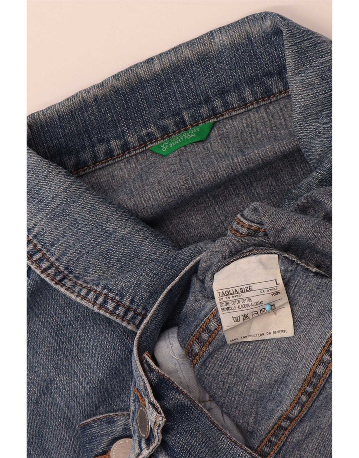 Giacca di jeans da uomo Benetton UK 40 grande cotone blu