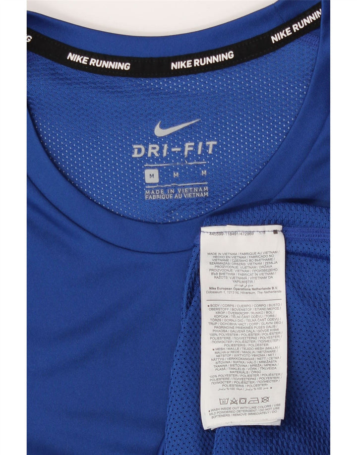 Nike Dri Fit T-shirt top mellemblå polyester til mænd