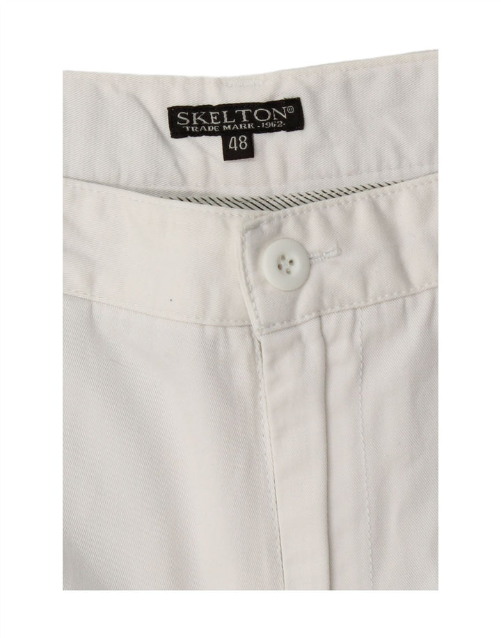 Pantaloncini chino da uomo VINTAGE IT 48 medio W32 cotone bianco