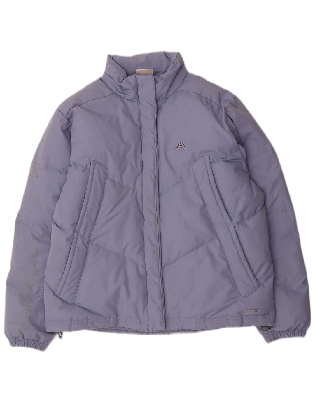 Adidas Womens Oversized Padded Jacket UK 14 Large Blue Polyester
