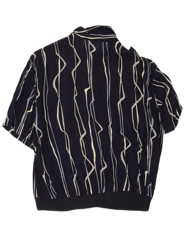 Tilmas Mens Short Sleeve Shirt Large Navy Blue Striped