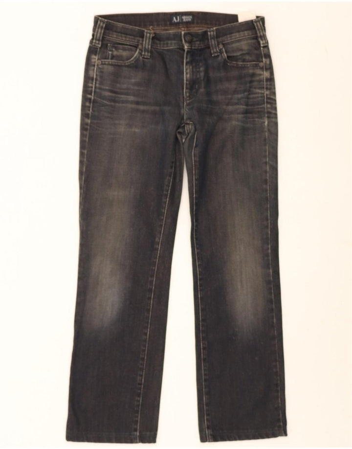 ARMANI Womens Straight Jeans W27 L28 Navy Blue Cotton Vintage Armani and Second-Hand Armani from Messina Hembry 