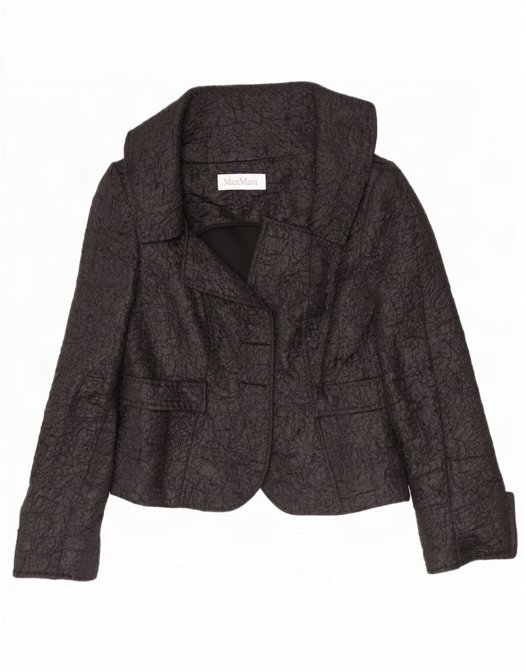 Jachetă Blazer deschisă pentru femei Max Mara UK 12 Poliester mediu negru