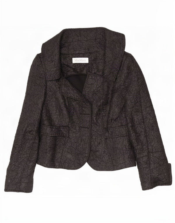 Jachetă Blazer deschisă pentru femei Max Mara UK 12 Poliester mediu negru