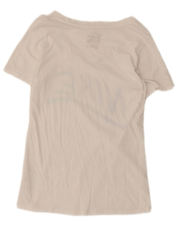 Nike Camiseta gráfica de corte atlético para mujer UK 10 Small White Cotton