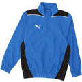 PUMA Boys Zip Neck Pullover Tracksuit Top 7-8 Years Blue Colourblock Vintage Puma and Second-Hand Puma from Messina Hembry 