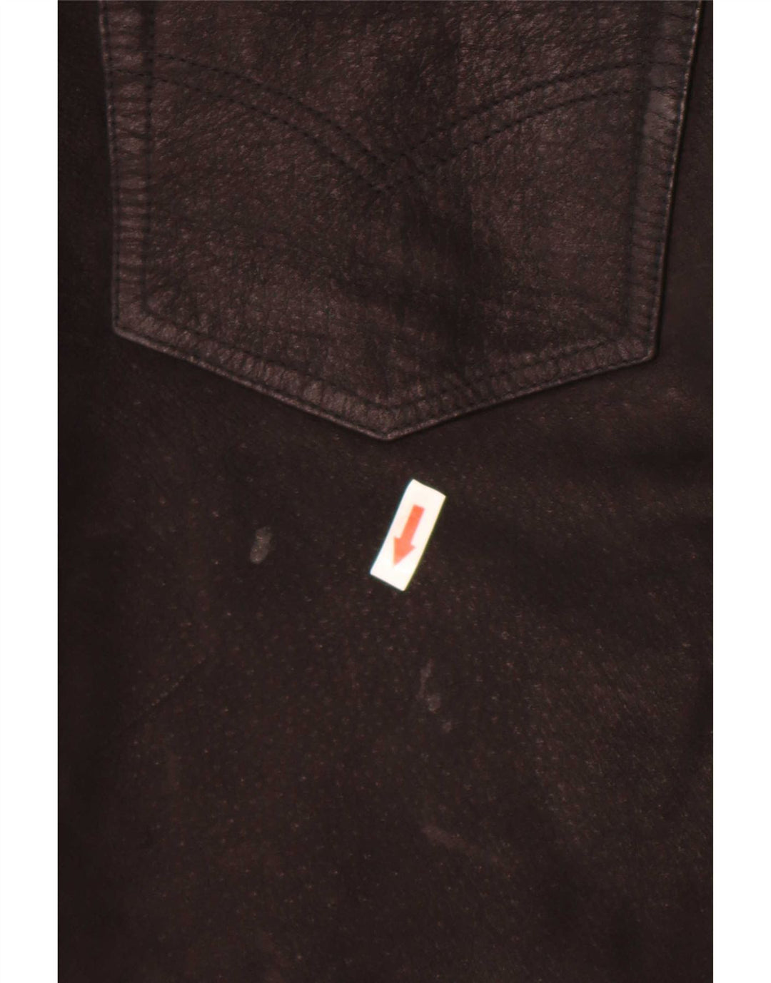 Vintage Mens Straight Leather Trousers W30 L32 Black