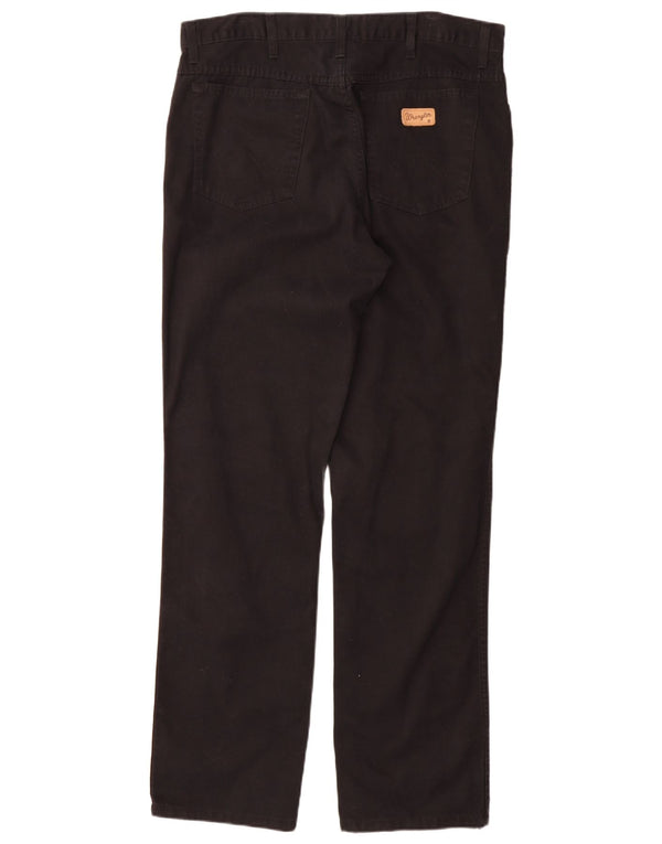 Wrangler Mens Texas Straight Casual Trousers W36 L34 Black Cotton