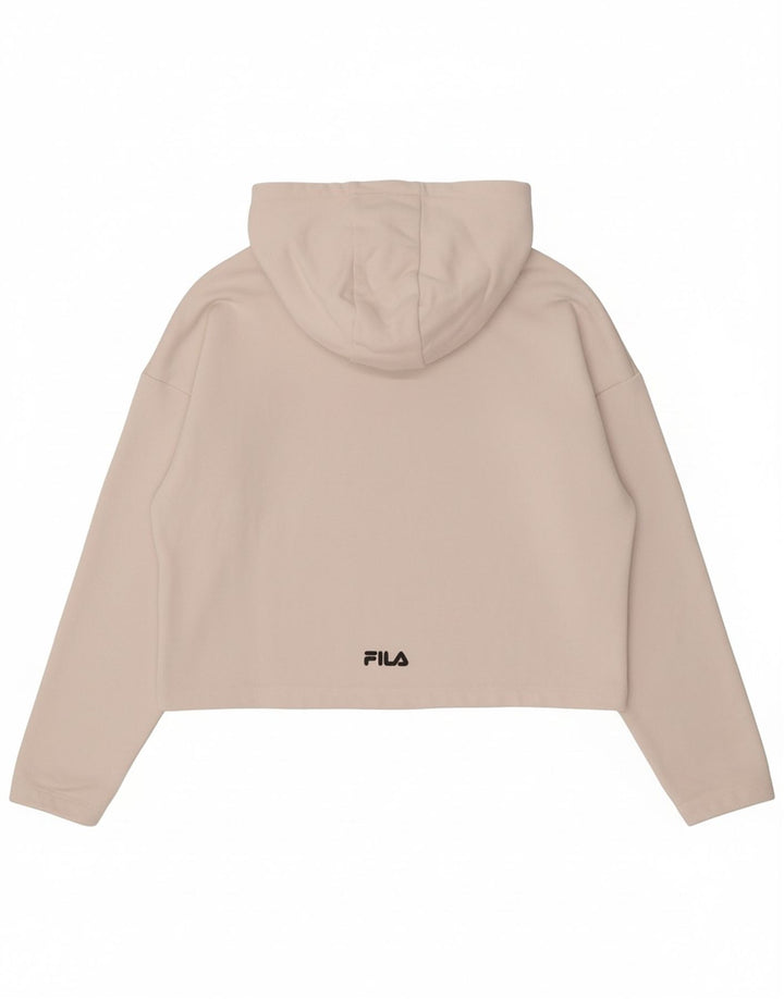 FILA Suéter feminino com capuz e corte gráfico 11-12 anos em algodão branco