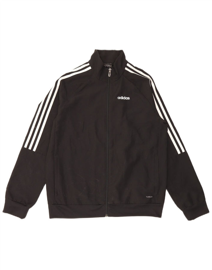 Adidas Jungen Climalite Trainingsanzug Top Jacke 13-14 Jahre Schwarz Polyester