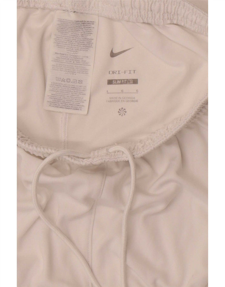 Nike Mens Dri Fit Slim Sport Shorts Large White Polyester