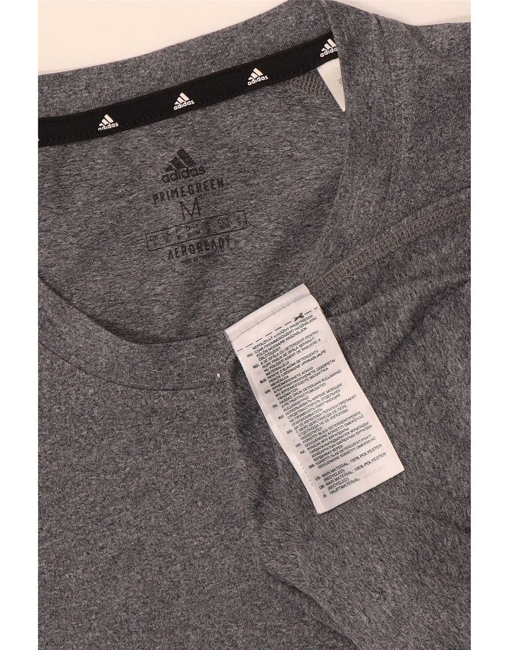 Adidas Mens Aeroready T-Shirt Top Medium Grey Flecked Polyester
