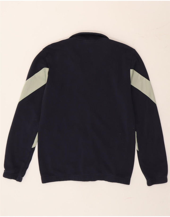 Adidas Mens Tracksuit Top Jacket Small Navy Blue Colourblock Cotton