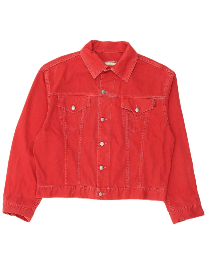 Sisley Herre denimjakke UK 38 Medium Rød Bomuld