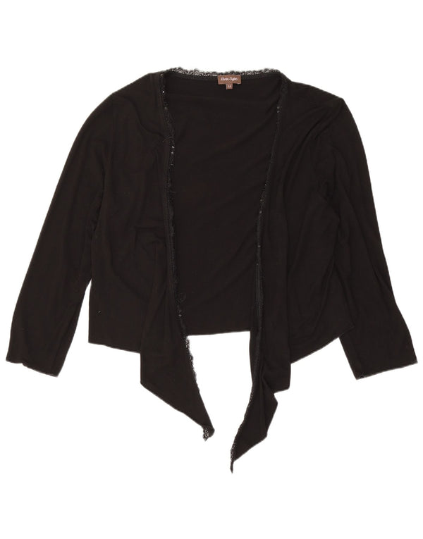 Phase Eight Womens Front Tie Cardigan Sweater UK 14 Medium Black Viscose