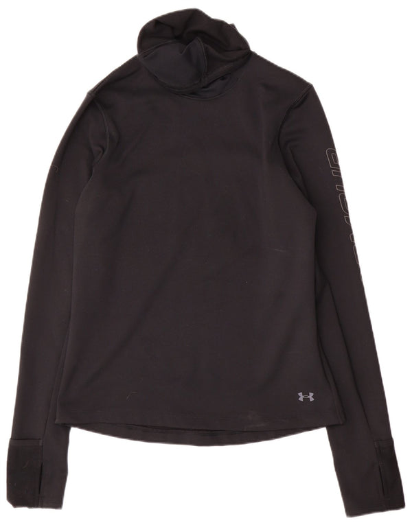 Under Armour Womens Cold Gear Grafisk Top Langærmet UK 10 Small Black