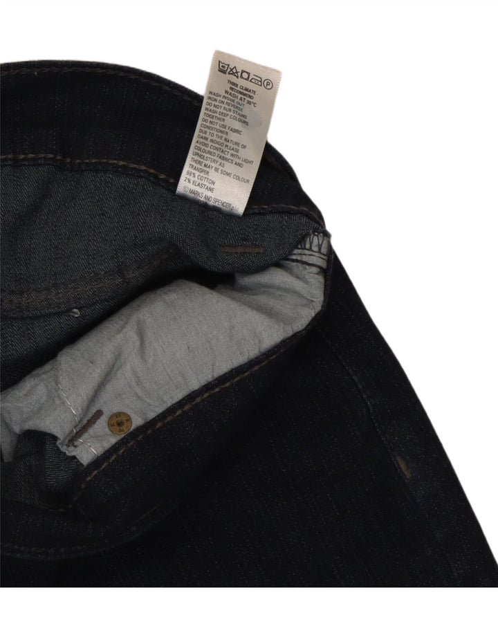 Marks & Spencer Womens Short Bootcut Jeans UK 10 Small W27 L28 Navy Blue