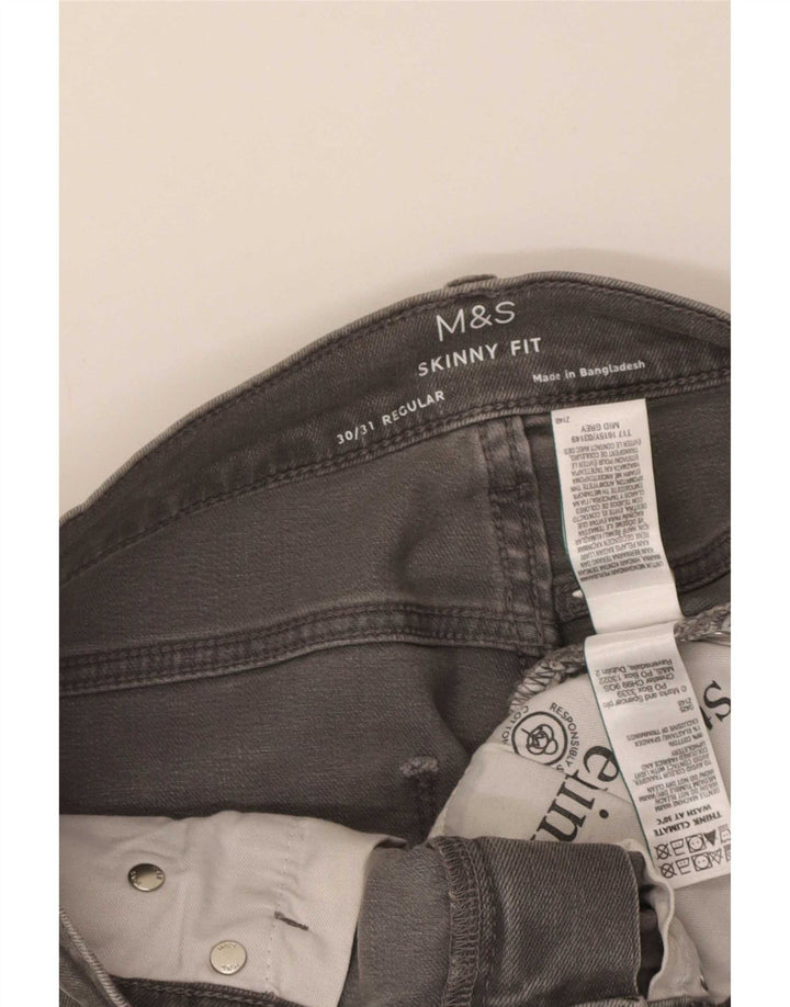 Marks & Spencer Mens Skinny Jeans W30 L31 Grey Cotton