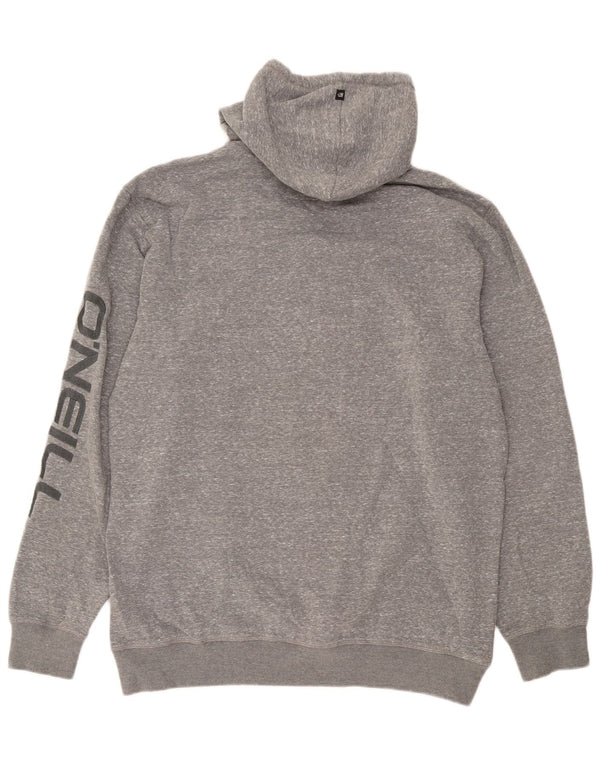 O'Neill Mens Graphic Zip Hoodie Sweater 2XL Grey Flecked Polyester