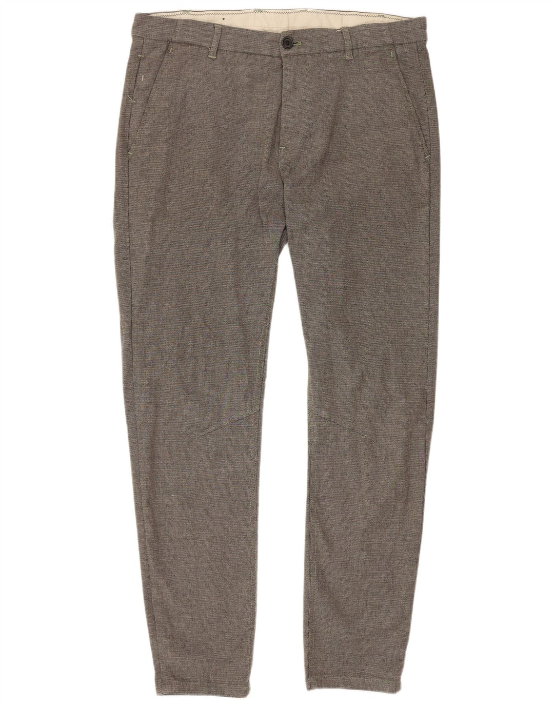 Zara Womens Slim Chino Trousers EU 42 Large W32 L28 Grey Polyester
