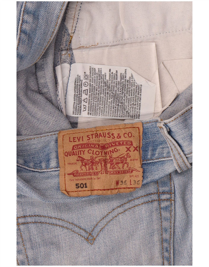 LEVI'S Mens 501 Straight Jeans W36 L31 Blue Cotton