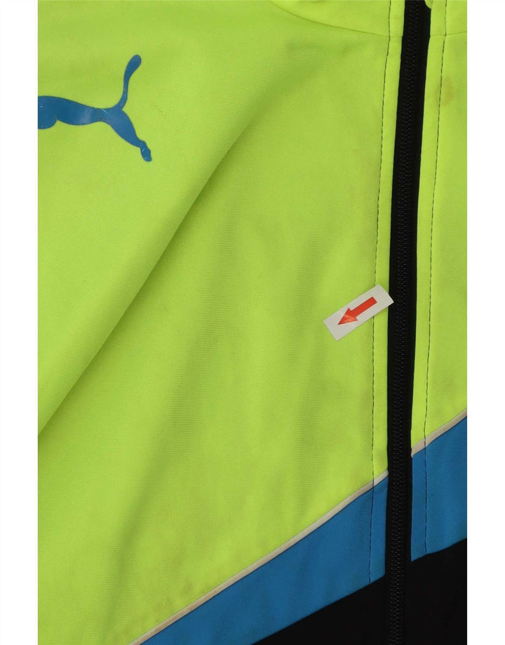 Puma Boys Tracksuit Top Jacket 15-16 Years Black Colourblock Polyester