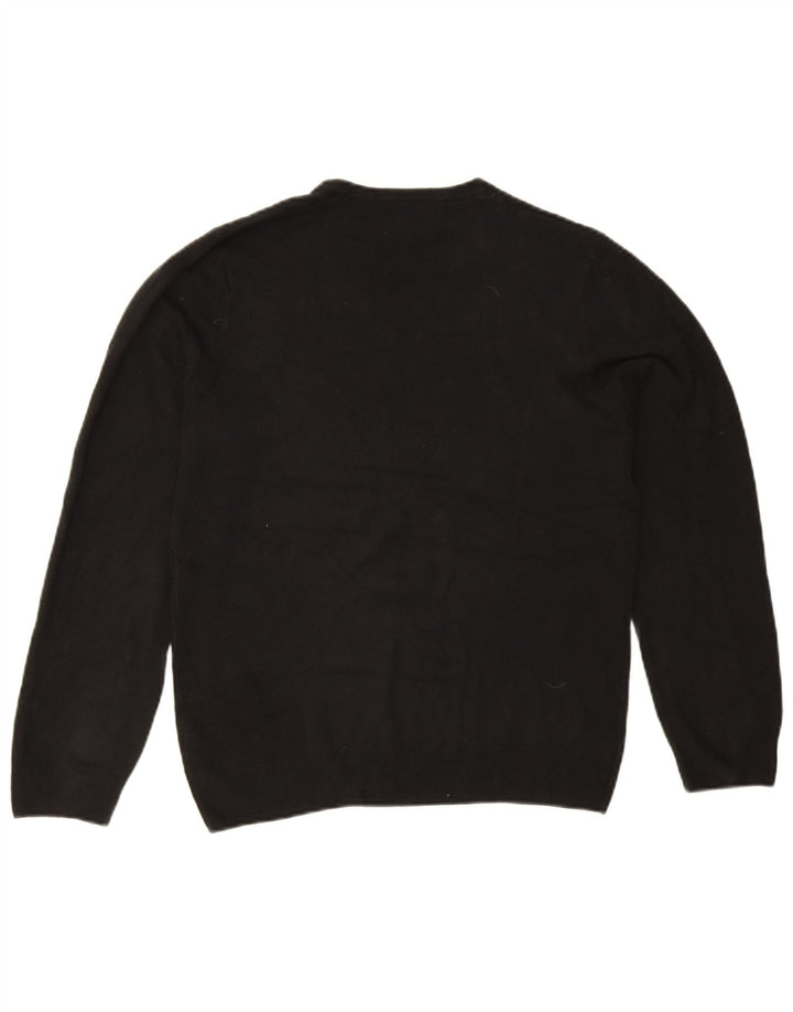 Marks & Spencer Herren-Pullover mit V-Ausschnitt, reguläre Passform, Mittelschwarz, Acryl