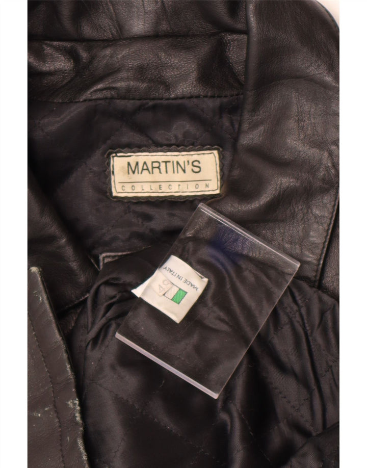 Martin's Abrigo de cuero para hombre IT 48 Cuero negro mediano