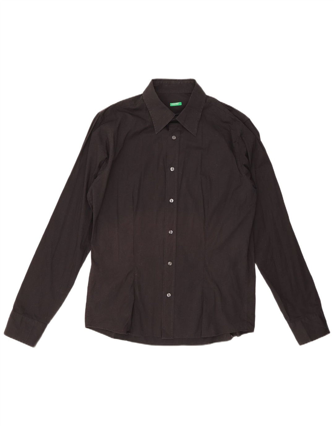 BENETTON Mens Shirt XL Black Cotton