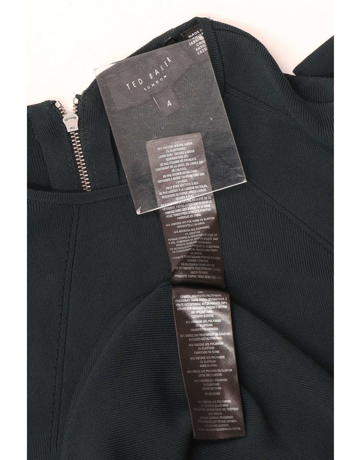 Ted Baker Dame Batwing Maxikjole Størrelse 4 Large Grøn Viscose