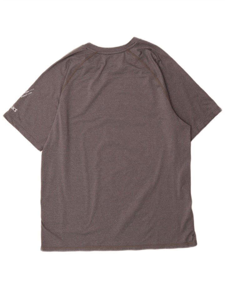T-shirt grafica da uomo Asics Top in poliestere chiazzato grigio medio