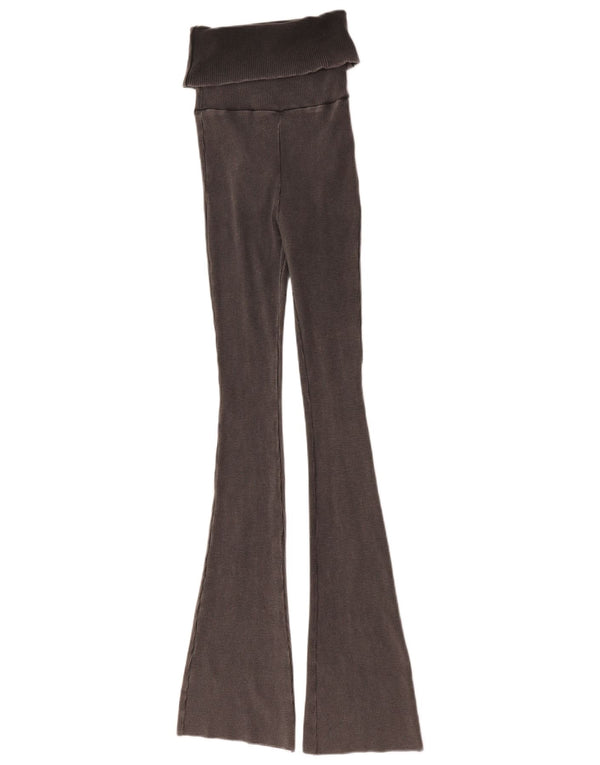 Zara Damen Flare Leggings UK 8 Small Graue Baumwolle