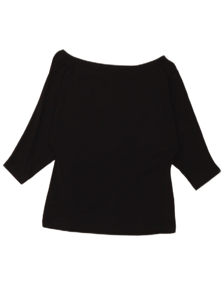 Luisa Spagnoli Womens Top 3/4 Sleeve UK 8 Small Black