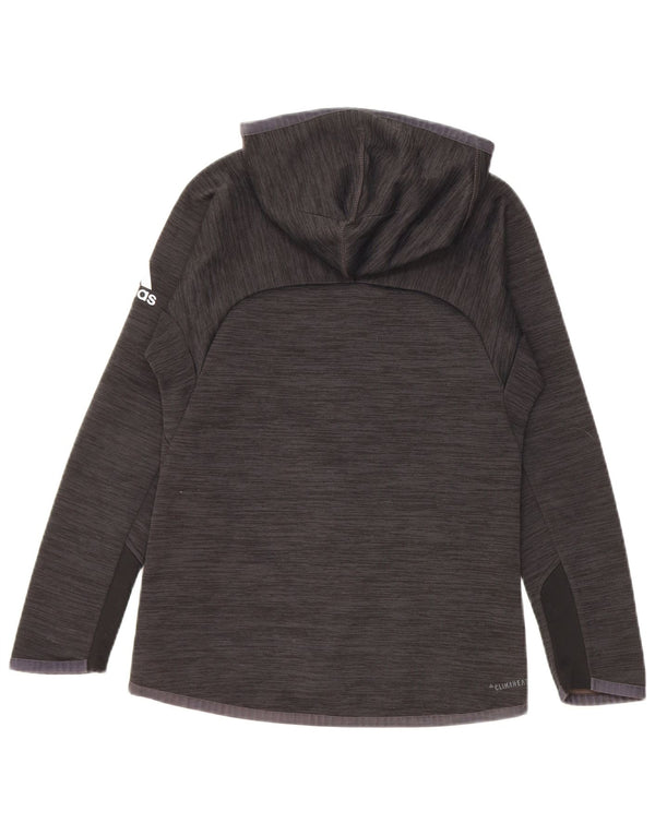 Adidas Boys Climaheat Zip Hoodie Sweater 11-12 Years Grey Flecked Polyester