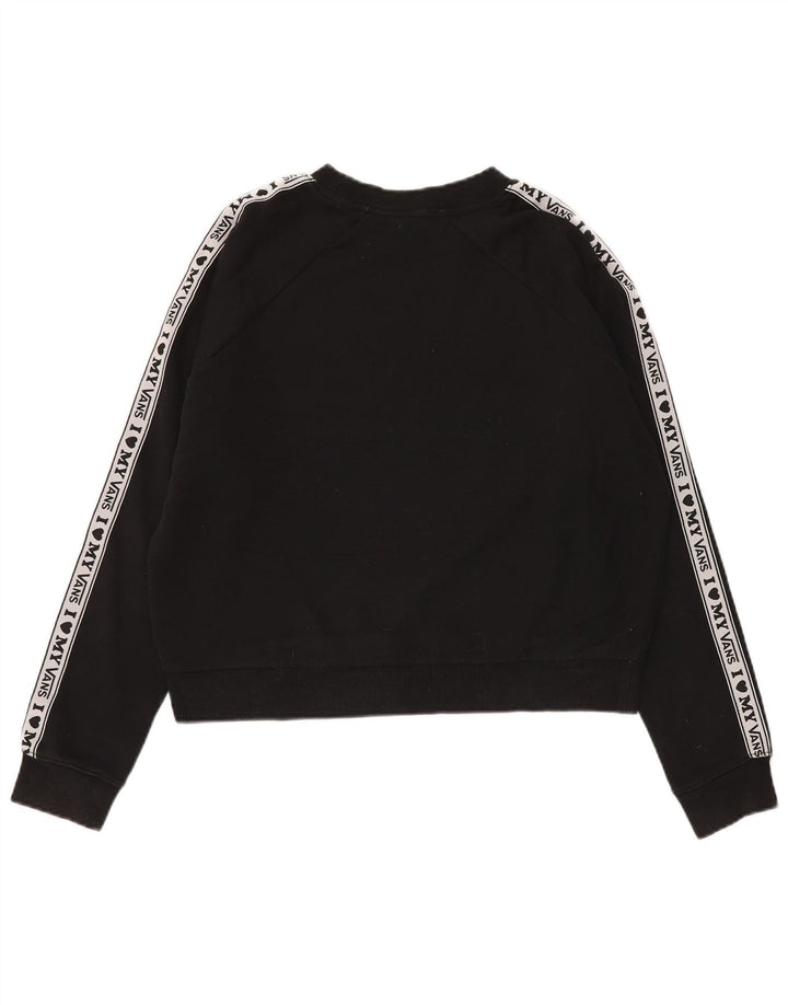 Vans Womens Graphic Oversized Sweatshirt Jumper UK 10 Small Black Cotton