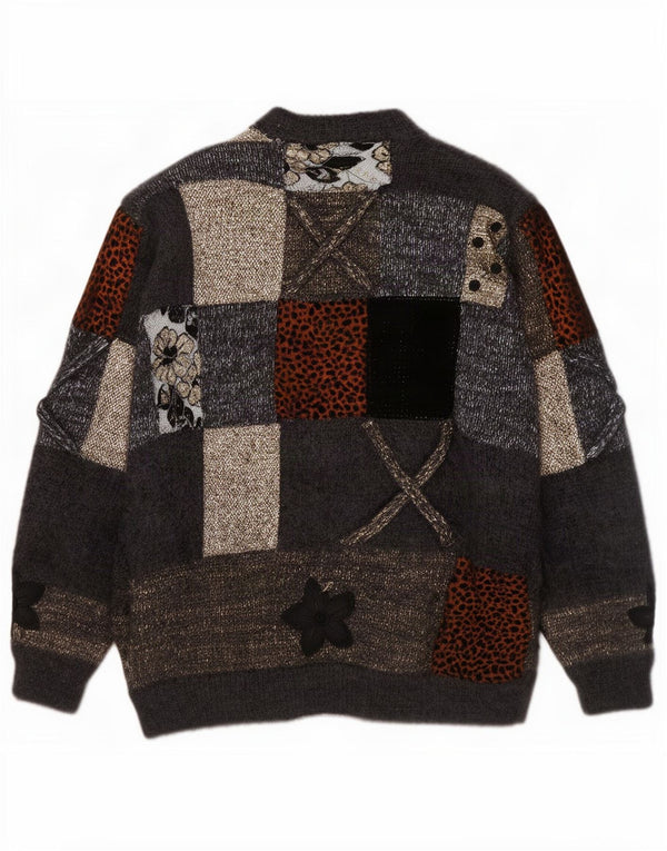 Niki Line Dame Cardigan Sweater UK 14 Large Flerfarvet Patchwork