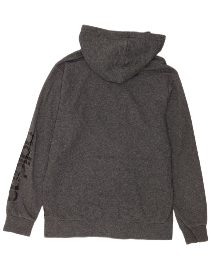 Adidas Mens Graphic Zip Hoodie Sweater Medium Grey Cotton