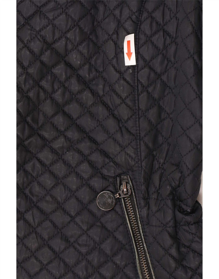 Colete acolchoado feminino Massimo Dutti UK 18 XL preto poliéster