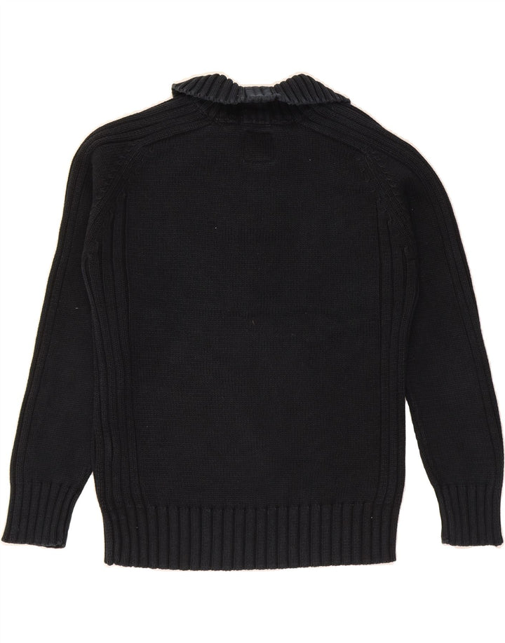 JULES Mens Zip Neck Jumper Sweater Large Navy Blue Cotton Vintage Jules and Second-Hand Jules from Messina Hembry 