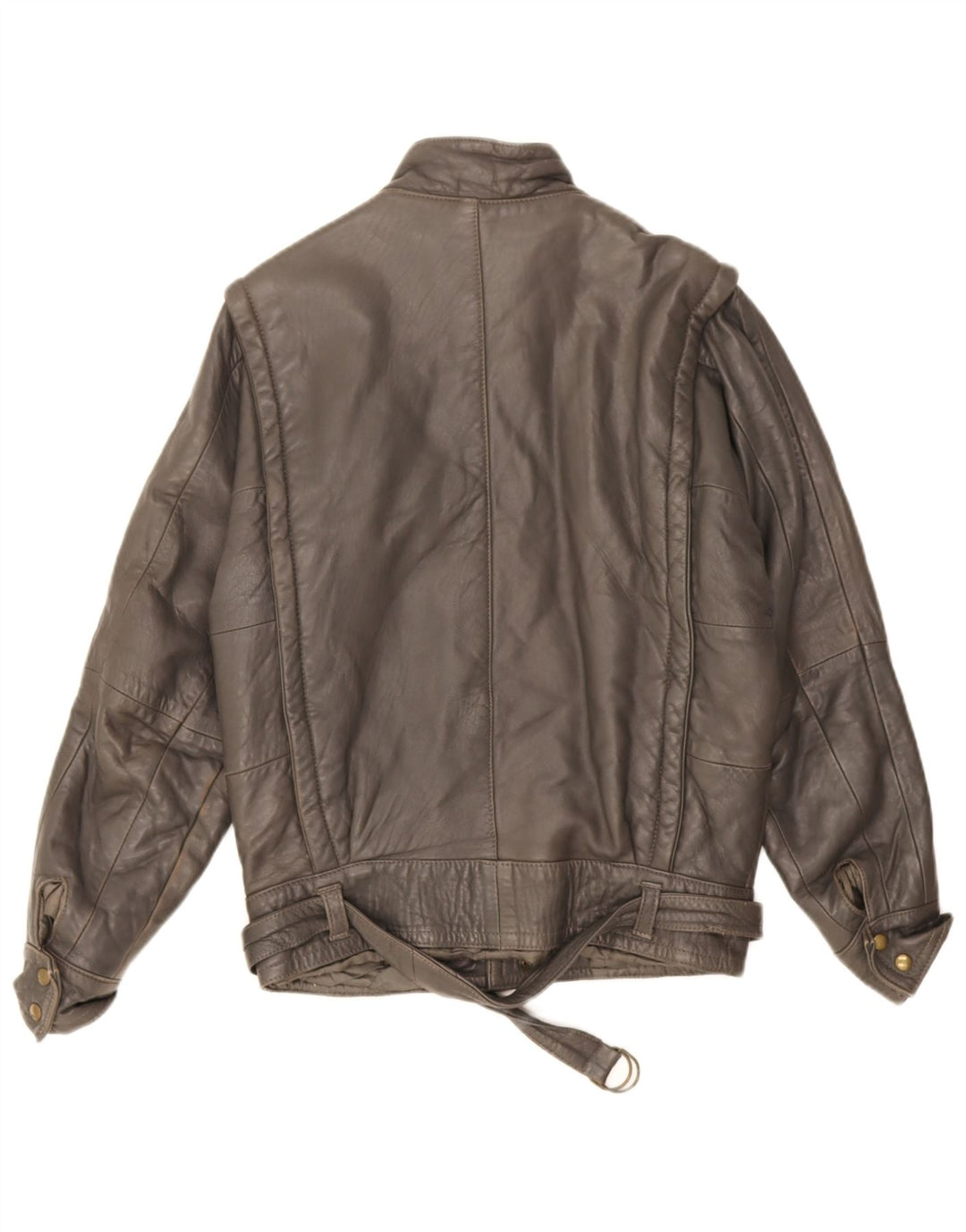 Vintage Herre Loose Fit Læderjakke IT 44 XS Grå Læder