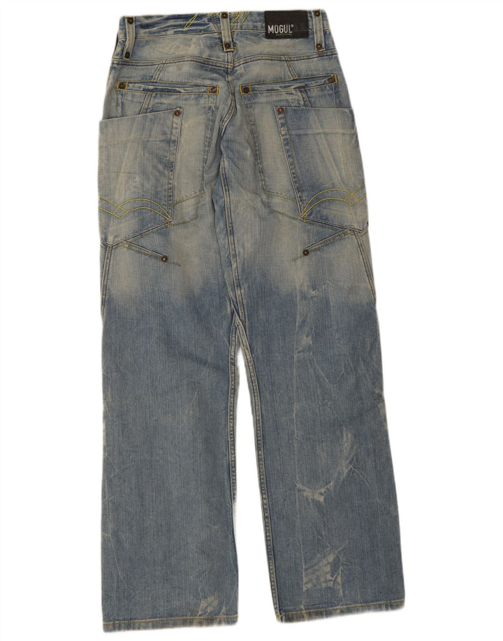 Mogul Mens Cargo Loose Jeans W28 L33 Blue Cotton