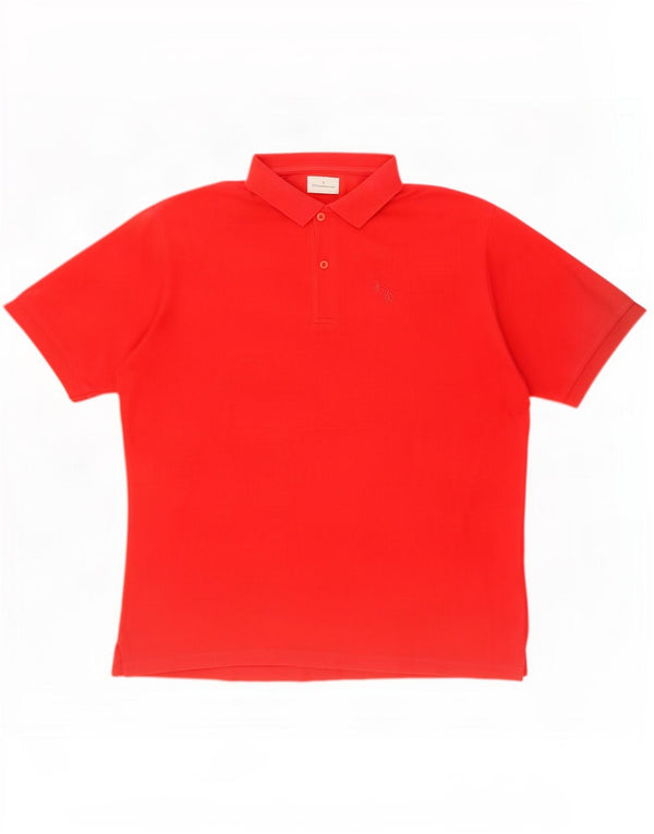 Trussardi Jeans Mens Polo Shirt 2XL Red Cotton