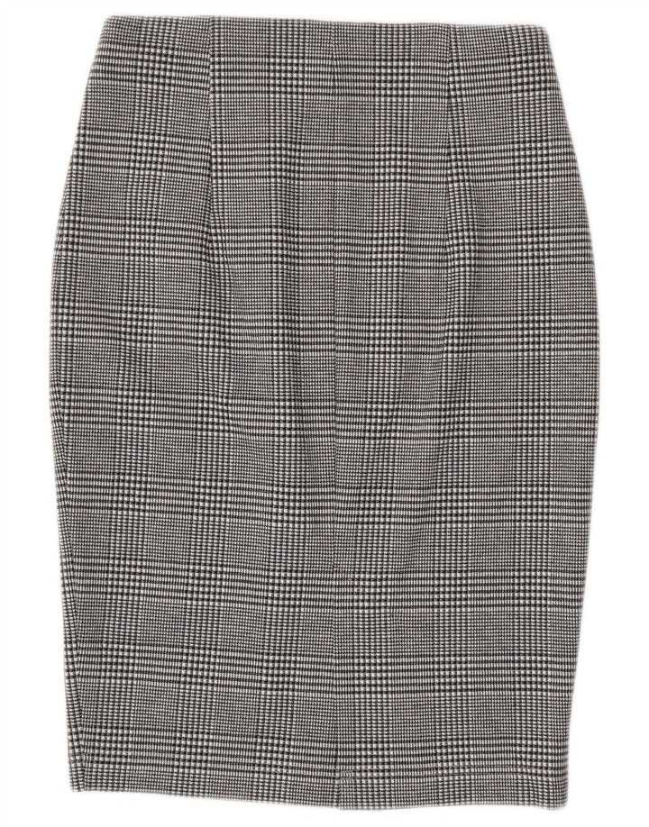 Marks & Spencer Womens Pencil Skirt UK 8 Small W28  Grey Check Polyester