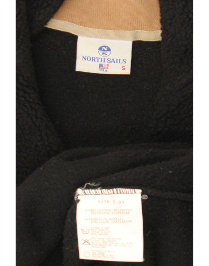 Męski sweter polarowy North Sails z zamkiem błyskawicznym, mały, czarny, poliestrowy